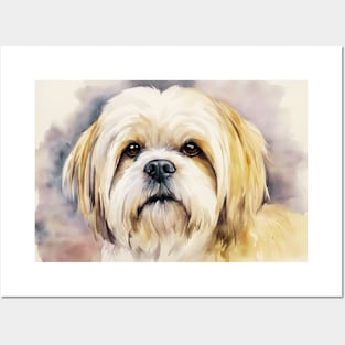 Watercolor Lhasa Apso Posters and Art